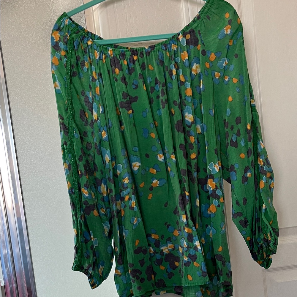 Zac & Rachel Green Floral Blouse